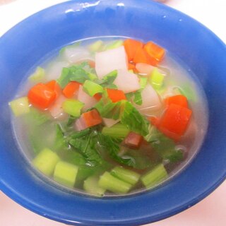 圧力鍋で大根と小松菜のスープ